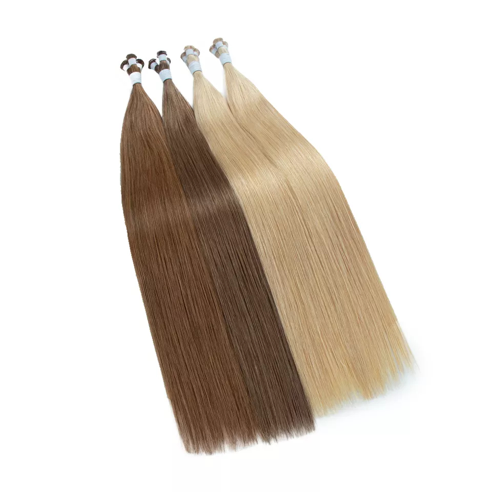 Hot Selling Hand Tied Wefts Remy Human Hair Extension Cuticle Aligned Hand Tied Wefts